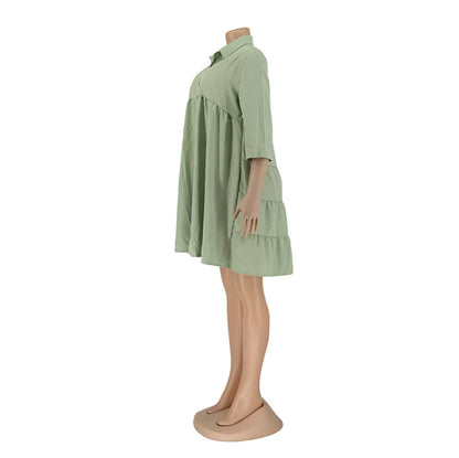 Collared Fit & Flare Statement Dress