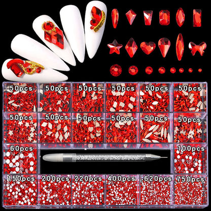 Glass Nail Rhinestone Decoration
