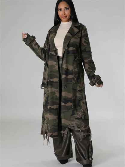 Camouflage Trench Jacket