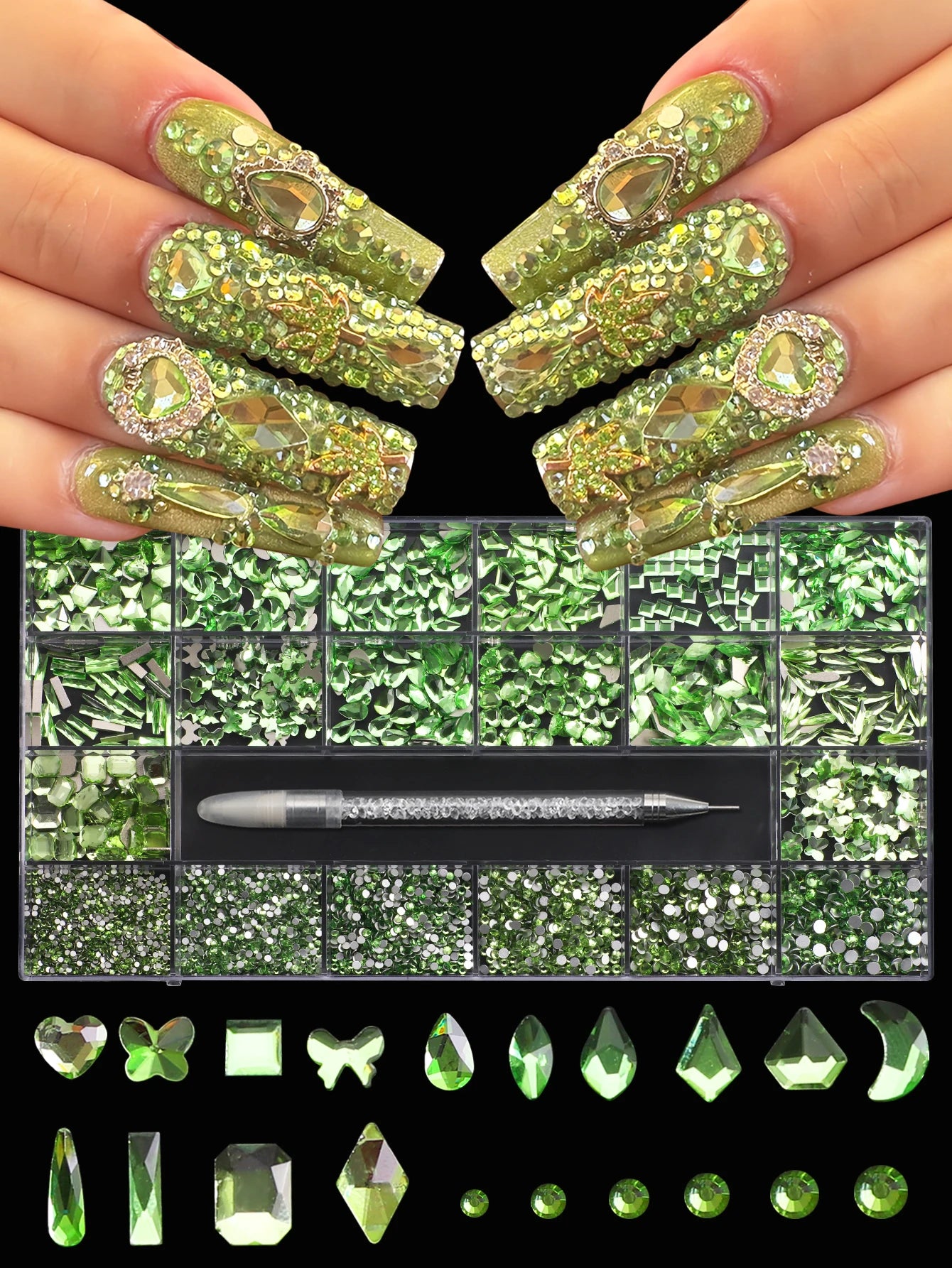 Glass Nail Rhinestone Decoration
