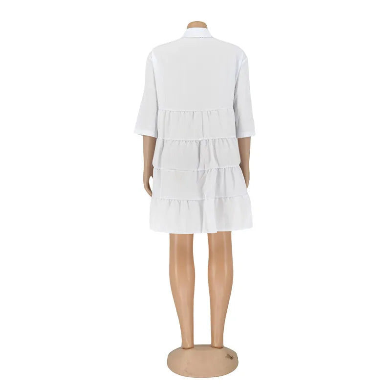 Collared Fit & Flare Statement Dress