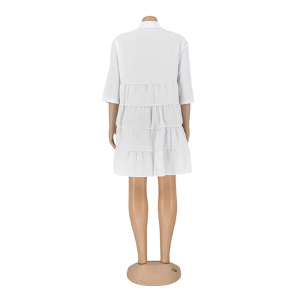 Collared Fit & Flare Statement Dress