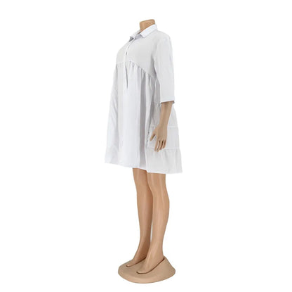 Collared Fit & Flare Statement Dress