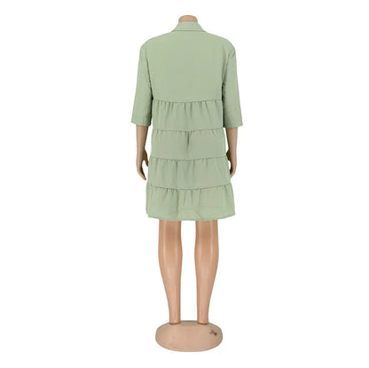 Collared Fit & Flare Statement Dress