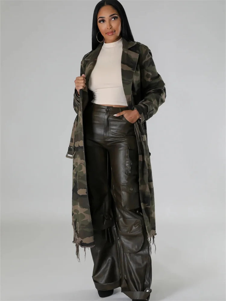 Camouflage Trench Jacket