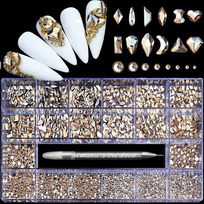 Glass Nail Rhinestone Decoration