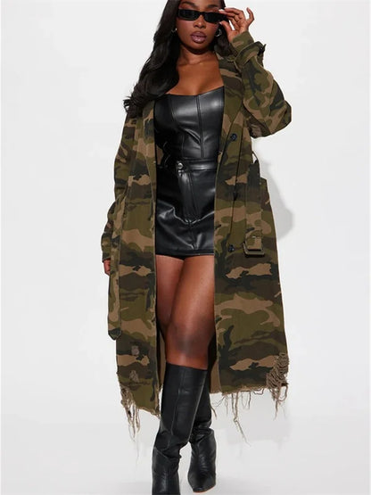 Camouflage Trench Jacket
