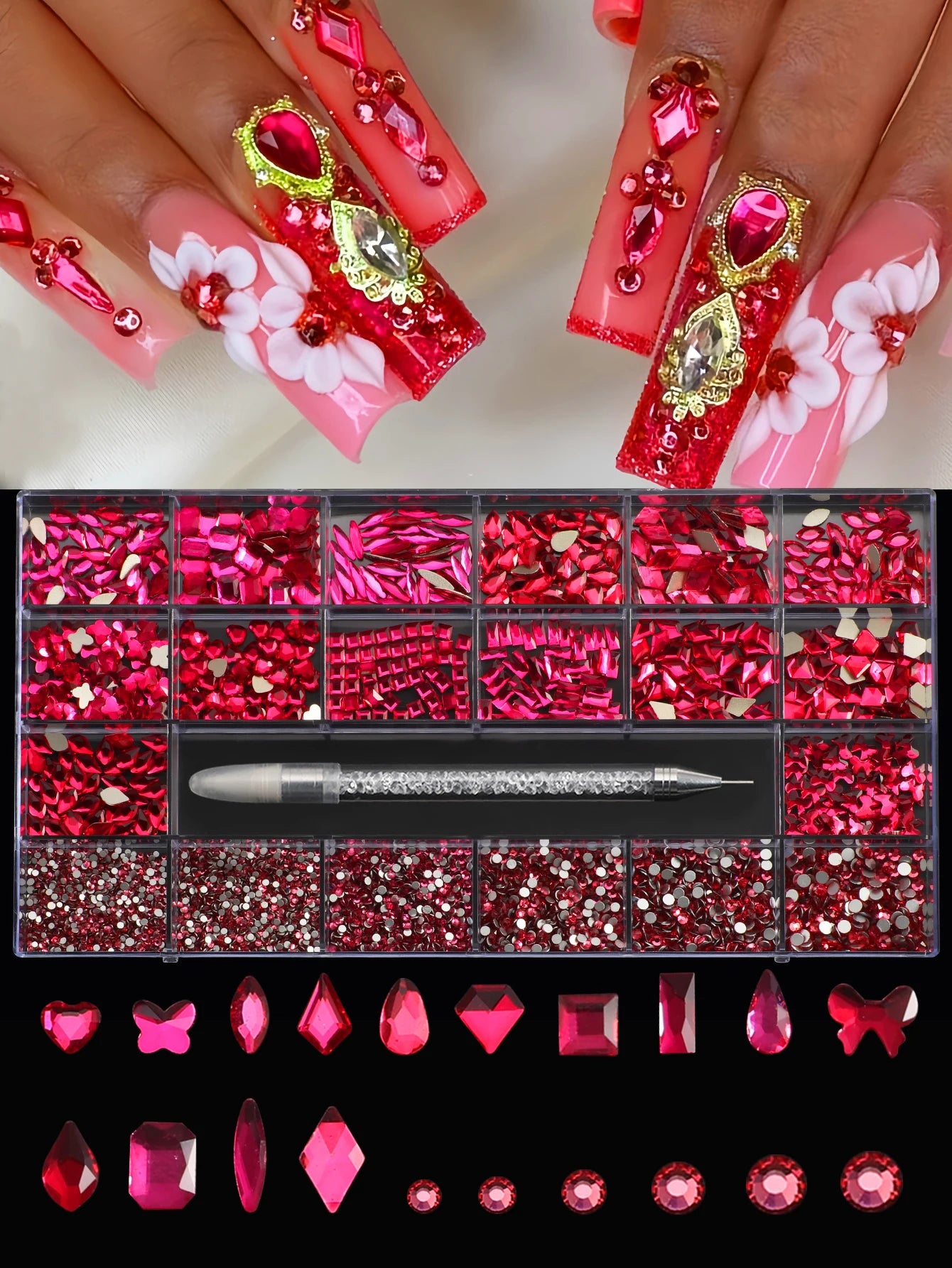 Glass Nail Rhinestone Decoration