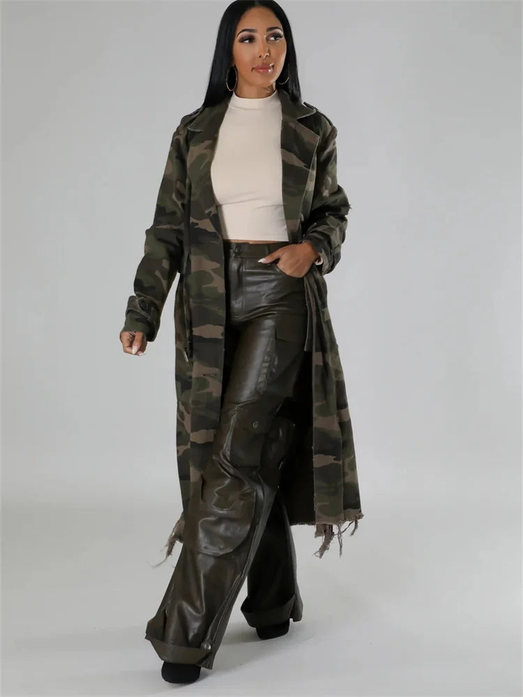 Camouflage Trench Jacket