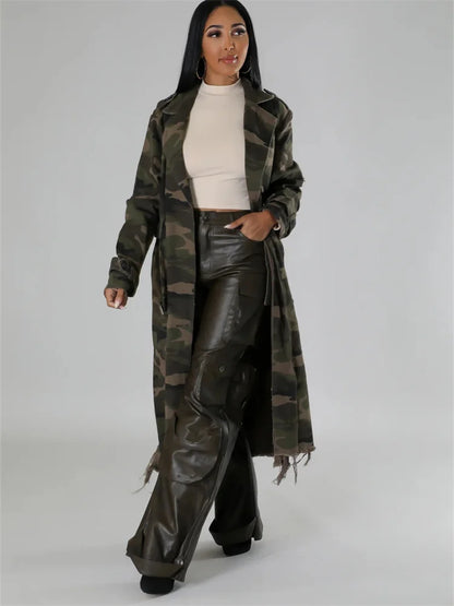 Camouflage Trench Jacket