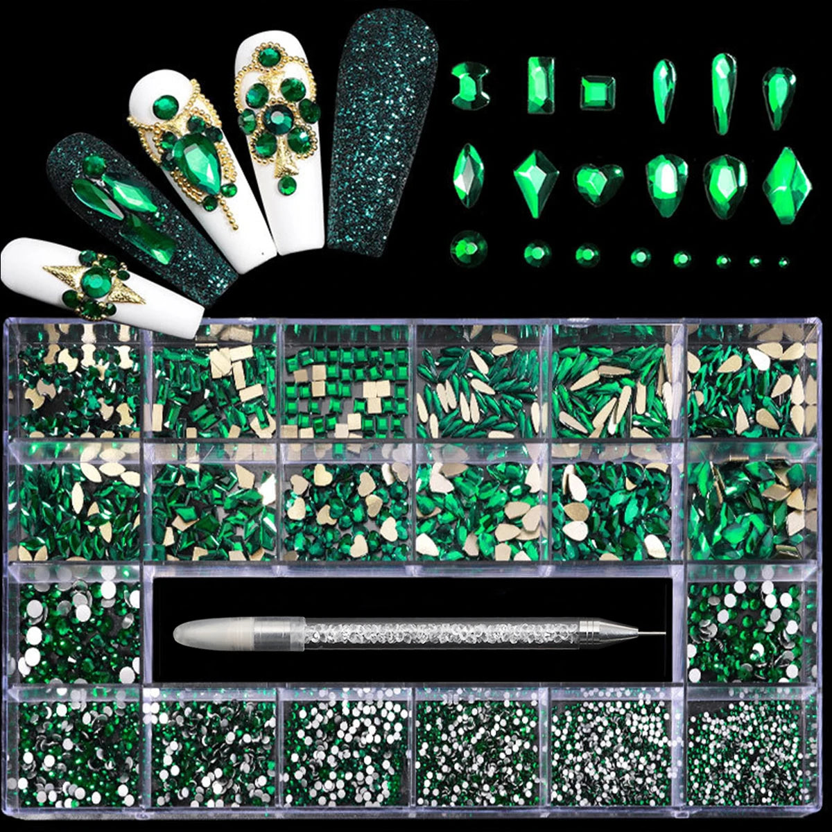 Glass Nail Rhinestone Decoration