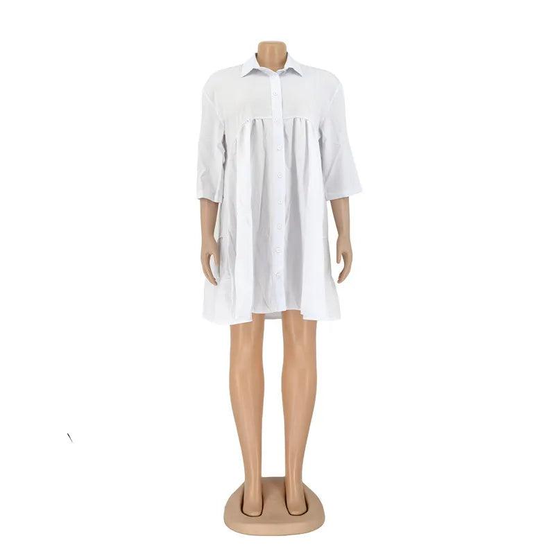 Collared Fit & Flare Statement Dress