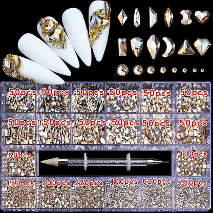 Glass Nail Rhinestone Decoration