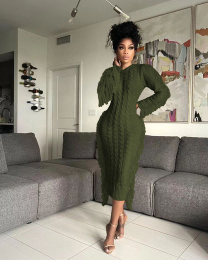 Tassel Knit Maxi Dress
