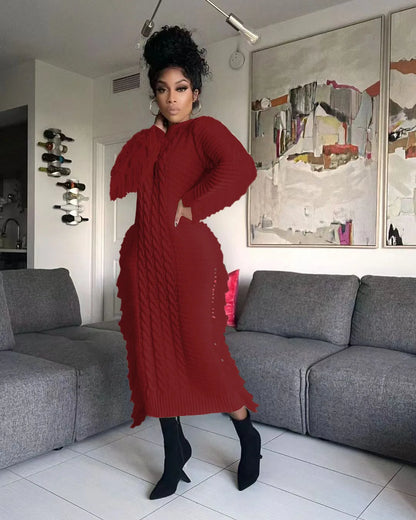 Tassel Knit Maxi Dress