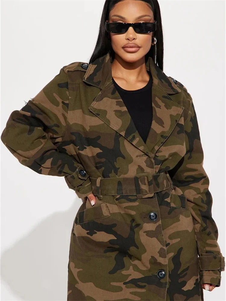 Camouflage Trench Jacket