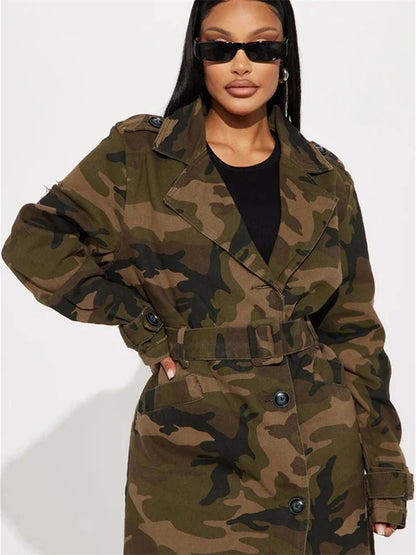 Camouflage Trench Jacket