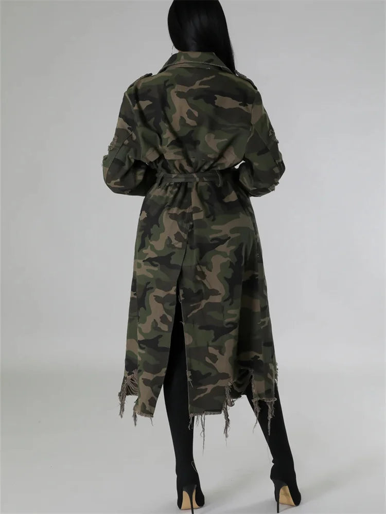 Camouflage Trench Jacket