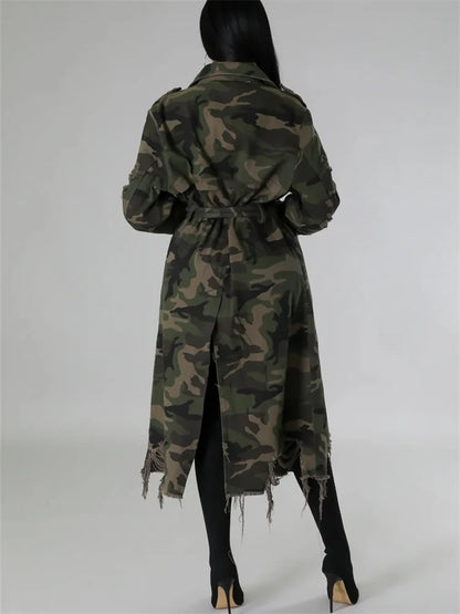 Camouflage Trench Jacket