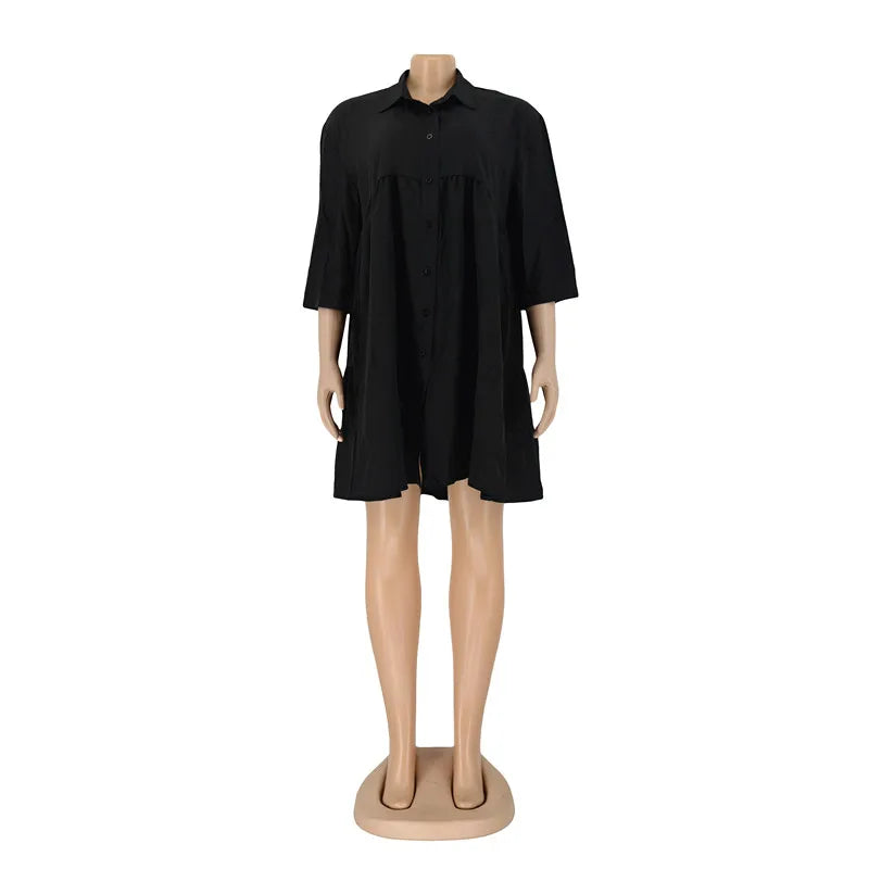 Collared Fit & Flare Statement Dress