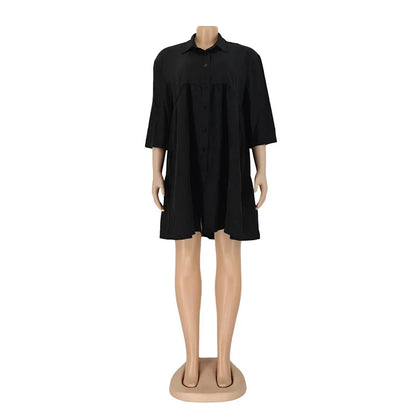 Collared Fit & Flare Statement Dress