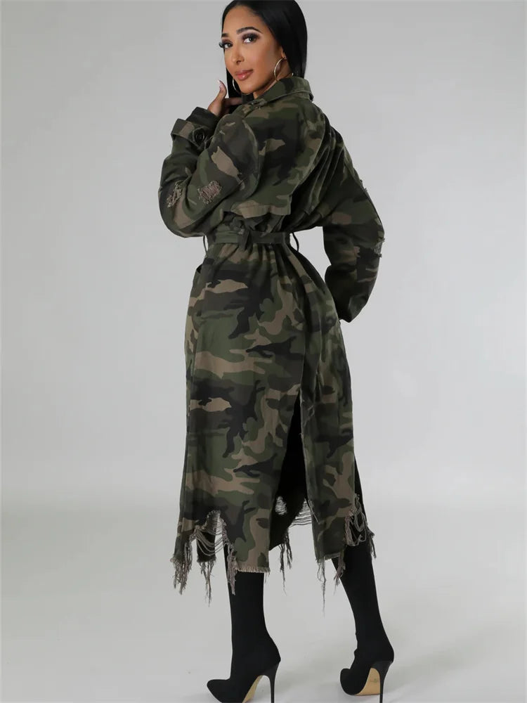 Camouflage Trench Jacket