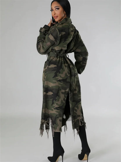 Camouflage Trench Jacket