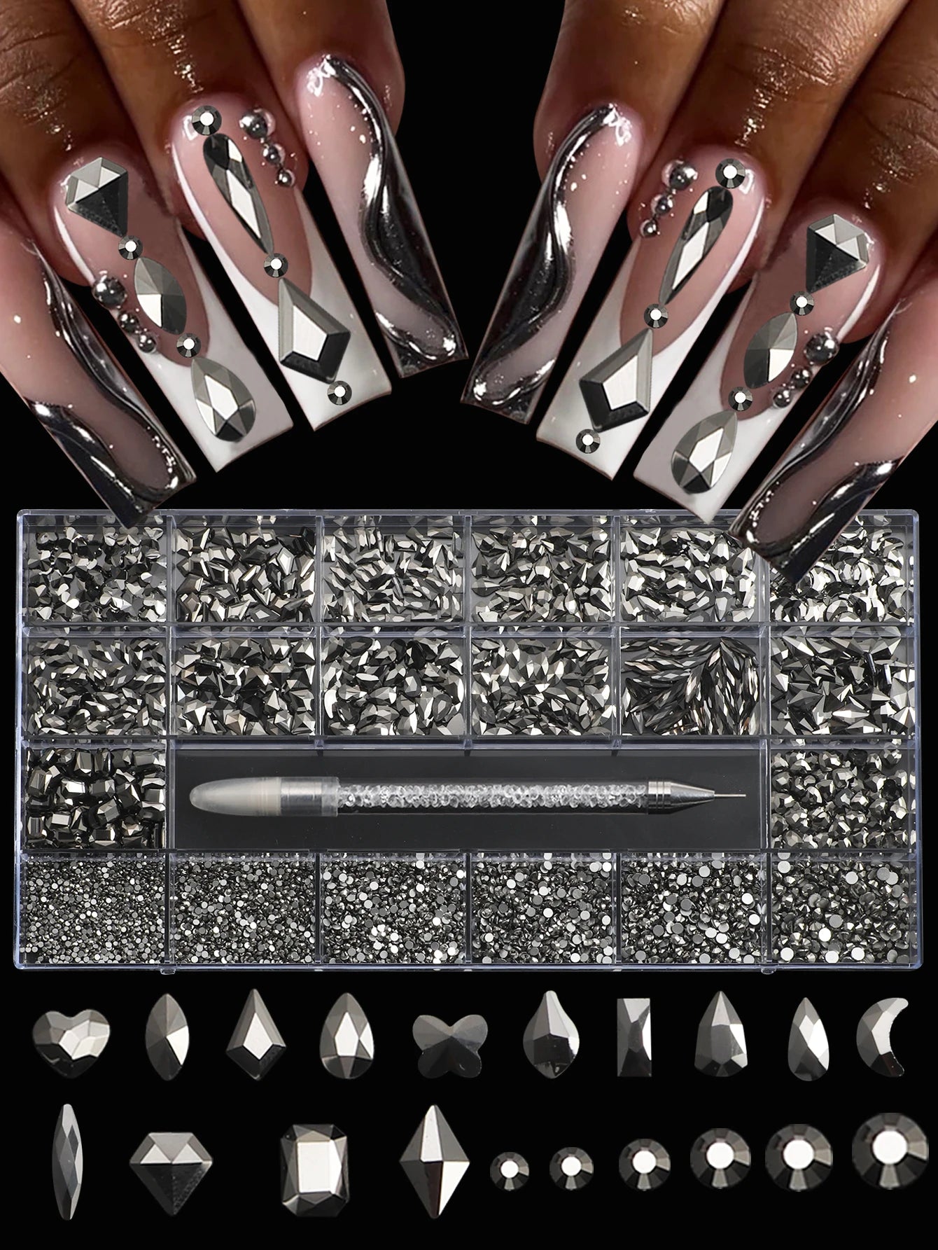 Glass Nail Rhinestone Decoration