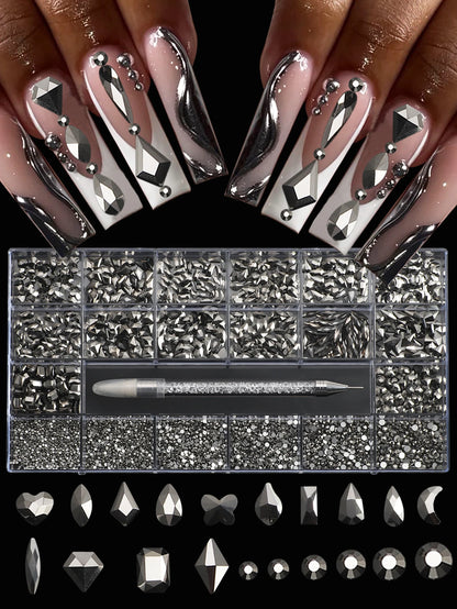 Glass Nail Rhinestone Decoration