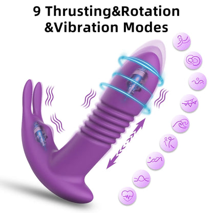 Bluetooth Thrusting Vibrator Dildo G Spot Massage Clitoris Stimulator