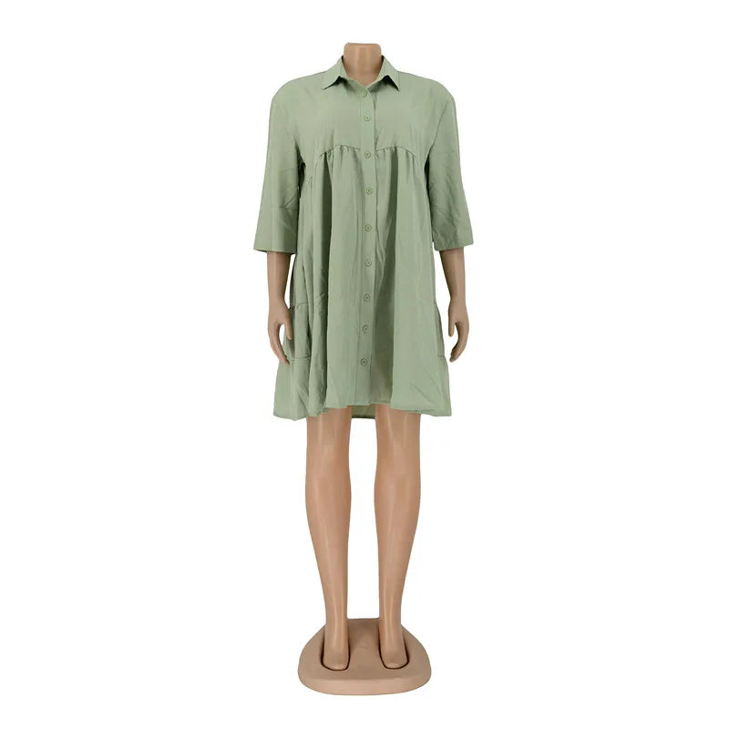 Collared Fit & Flare Statement Dress