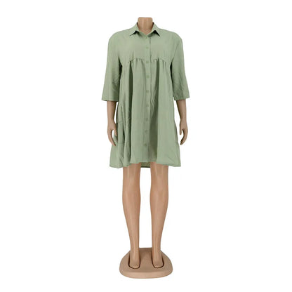 Collared Fit & Flare Statement Dress