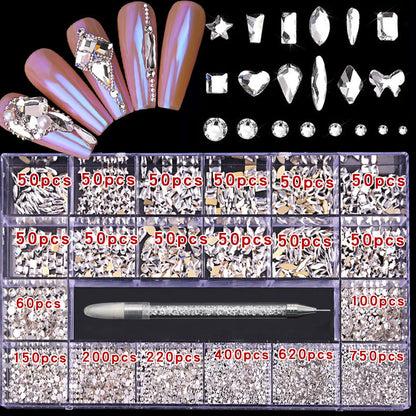 Glass Nail Rhinestone Decoration
