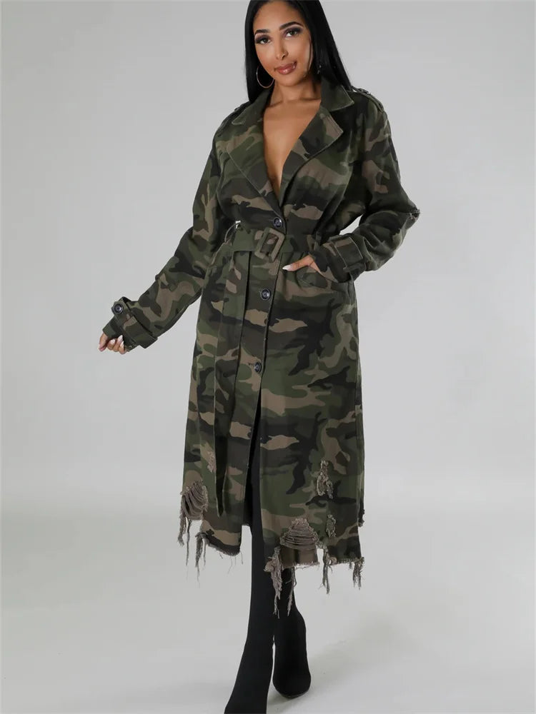 Camouflage Trench Jacket