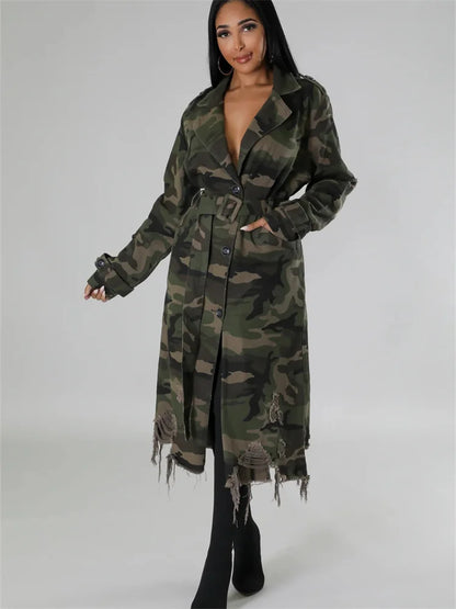 Camouflage Trench Jacket