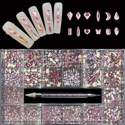 Glass Nail Rhinestone Decoration
