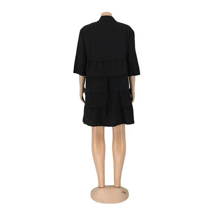 Collared Fit & Flare Statement Dress