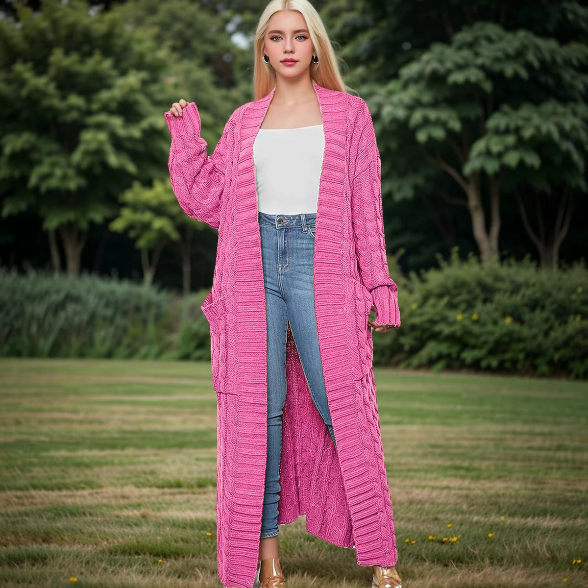 Super Long Cardigan With Pockets