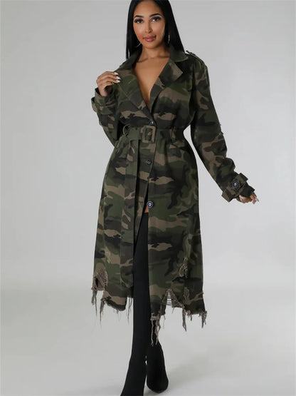 Camouflage Trench Jacket