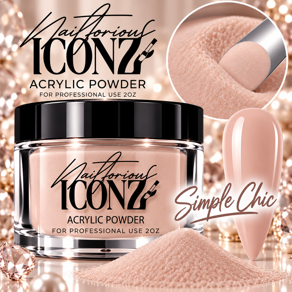 Nailtorious Iconz Professional Acrylic Powder – 2 oz