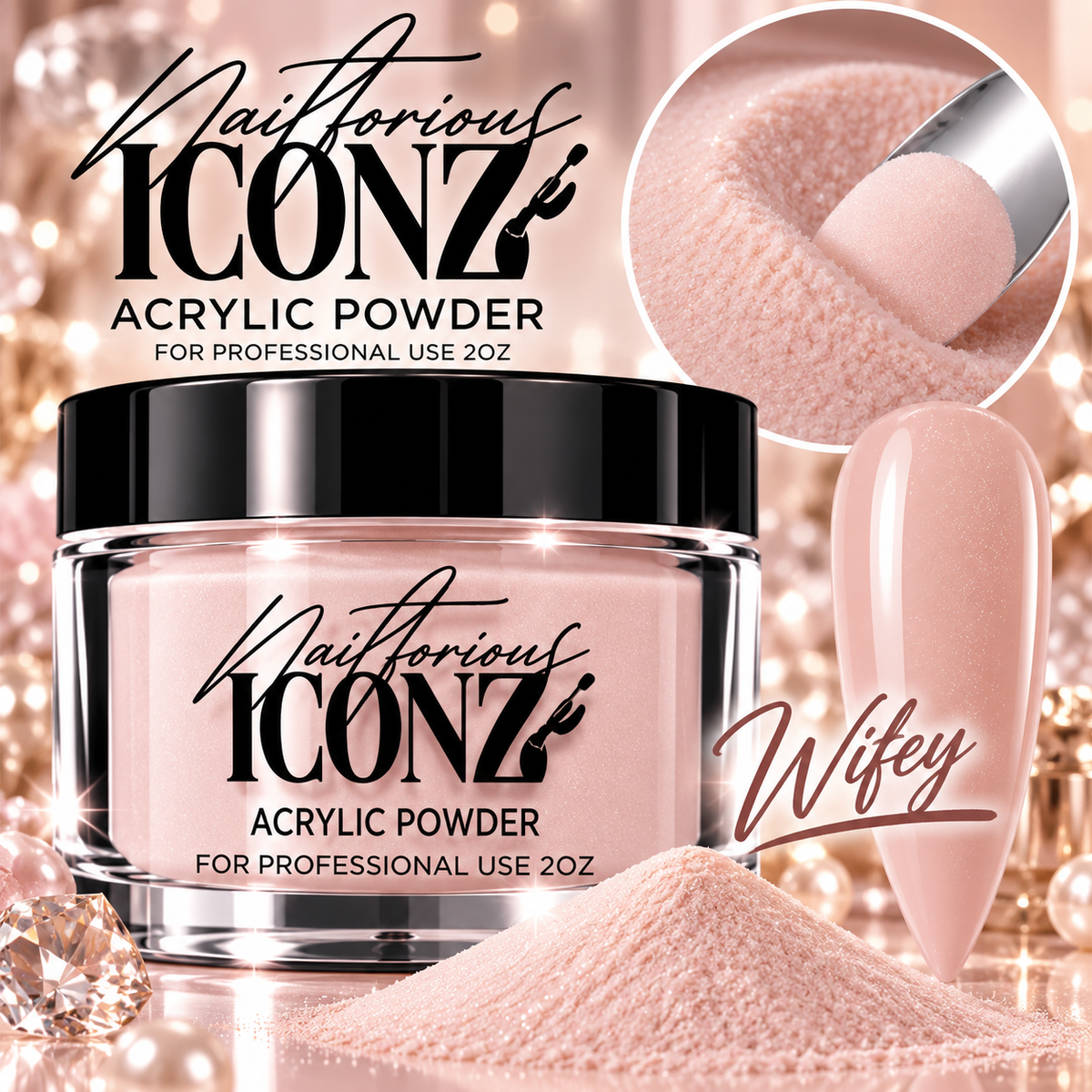 Nailtorious Iconz Professional Acrylic Powder – 2 oz
