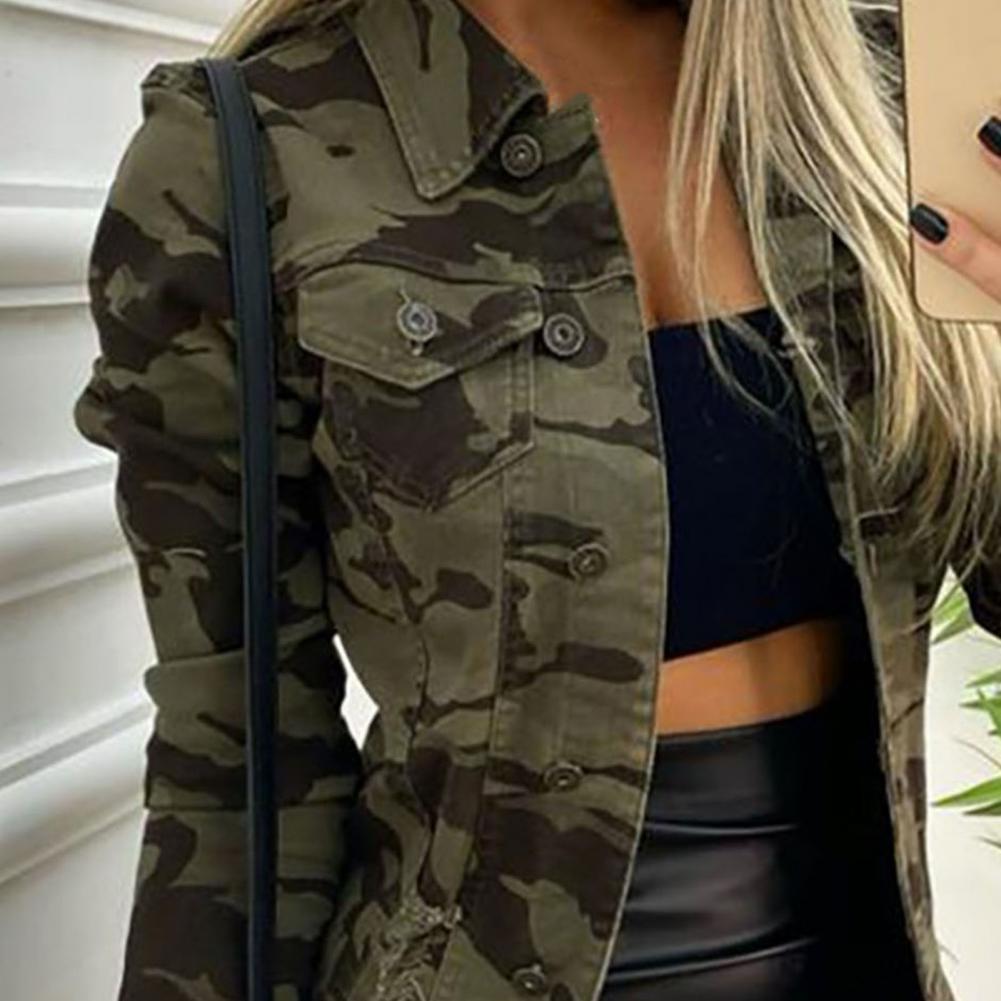 Casual Lightweight Camouflage Jacket print