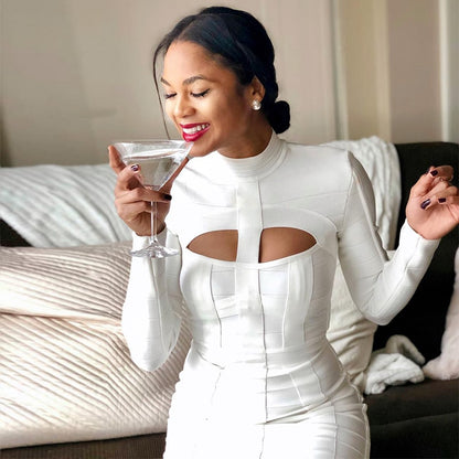 Long Sleeve Bandage length bodycon Dress
