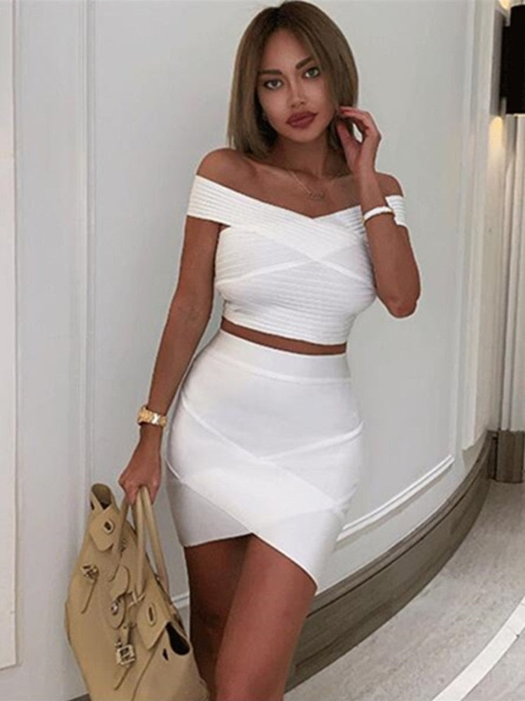 Sexy Off the shoulder 2 Pieces Bandage