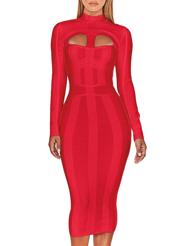 Long Sleeve Bandage length bodycon Dress